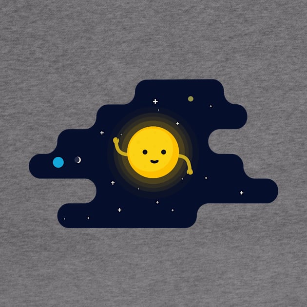 Kawaii Sun In Space T-Shirt by happinessinatee